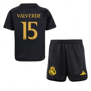 Real Madrid Federico Valverde #15 Rezervni Dres za Dječji 2023-24 Kratak Rukavima (+ kratke hlače)